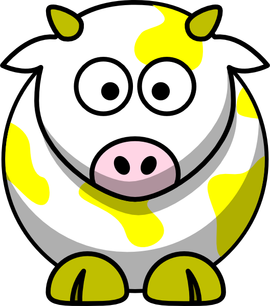 Yellow Cow Clip Art - Draw Cartoon Cow (528x598)