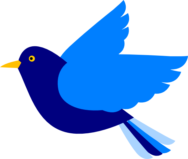 Blue Bird Left Clip Art At Clker Com Vector Online - Clip Art Blue Bird (600x508)