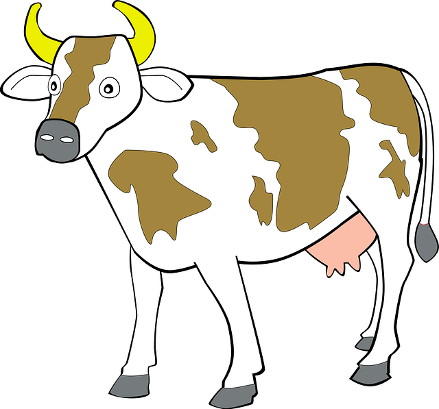 Cow 7 Clip Art At Clker - Animals Clipart (770x720)