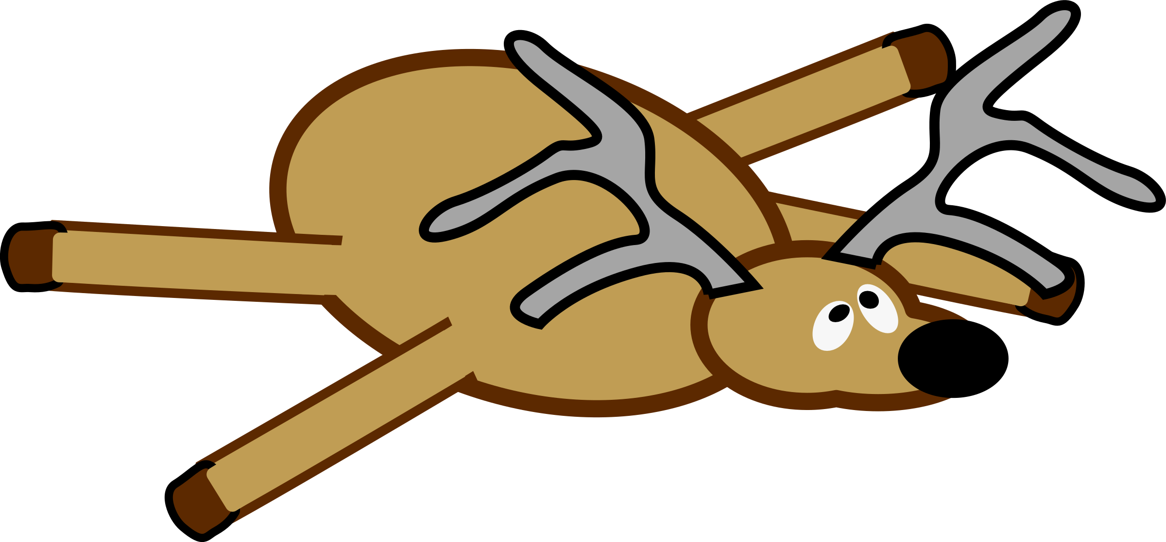 Reindeer Clip Art Free Images Clipart 2 - Flat Clip Art (2400x1117)