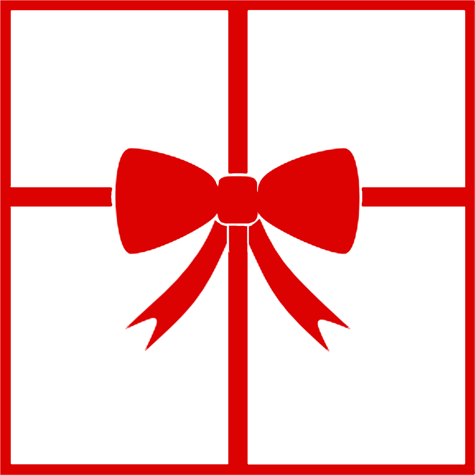 Ribbon Clipart Merry Christmas - Gift Bow Clip Art (1600x1537)