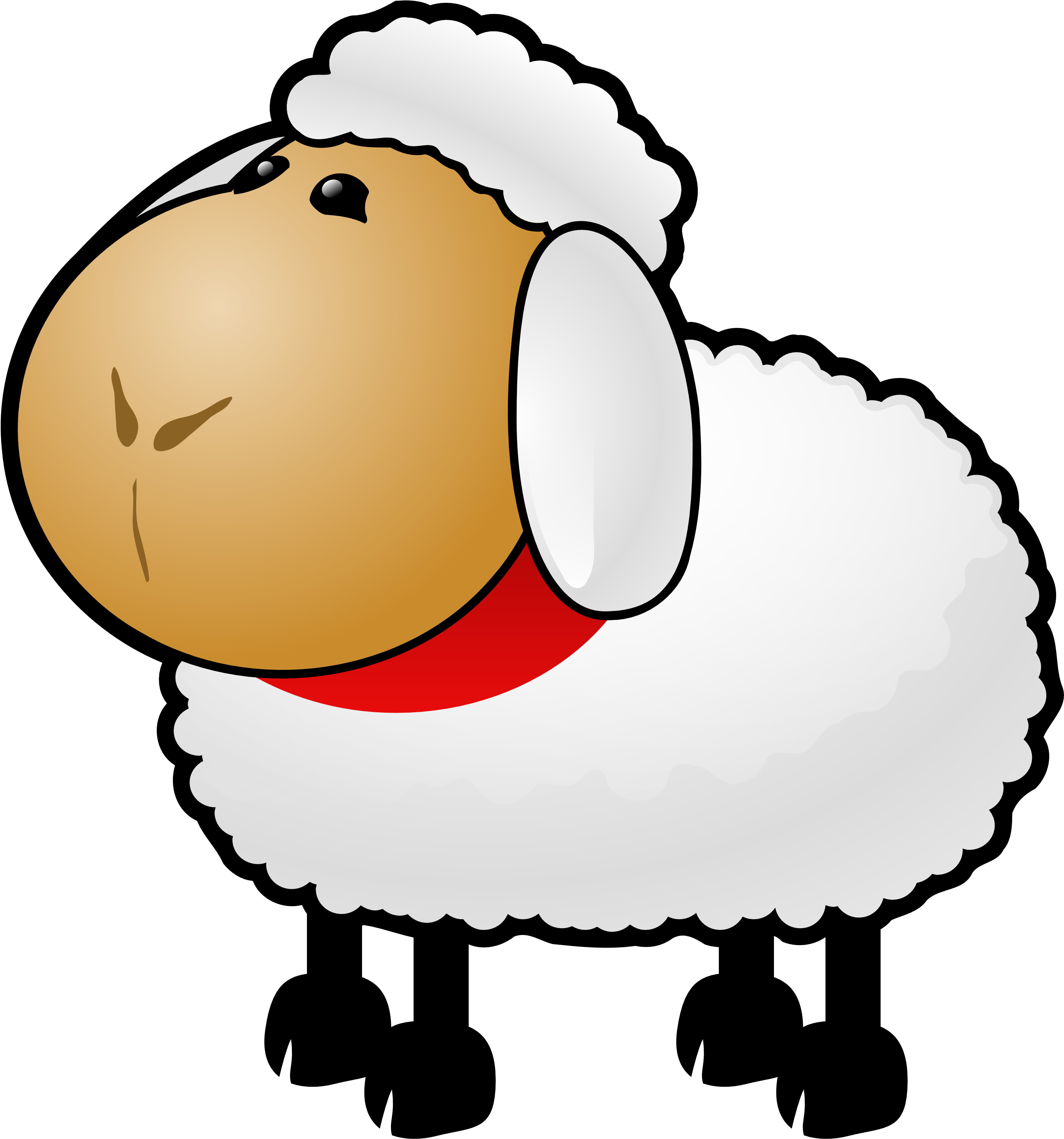 Sheep Black And White Sheep Lamb Clipart Black And - Sheep Clip Art (3333x3333)