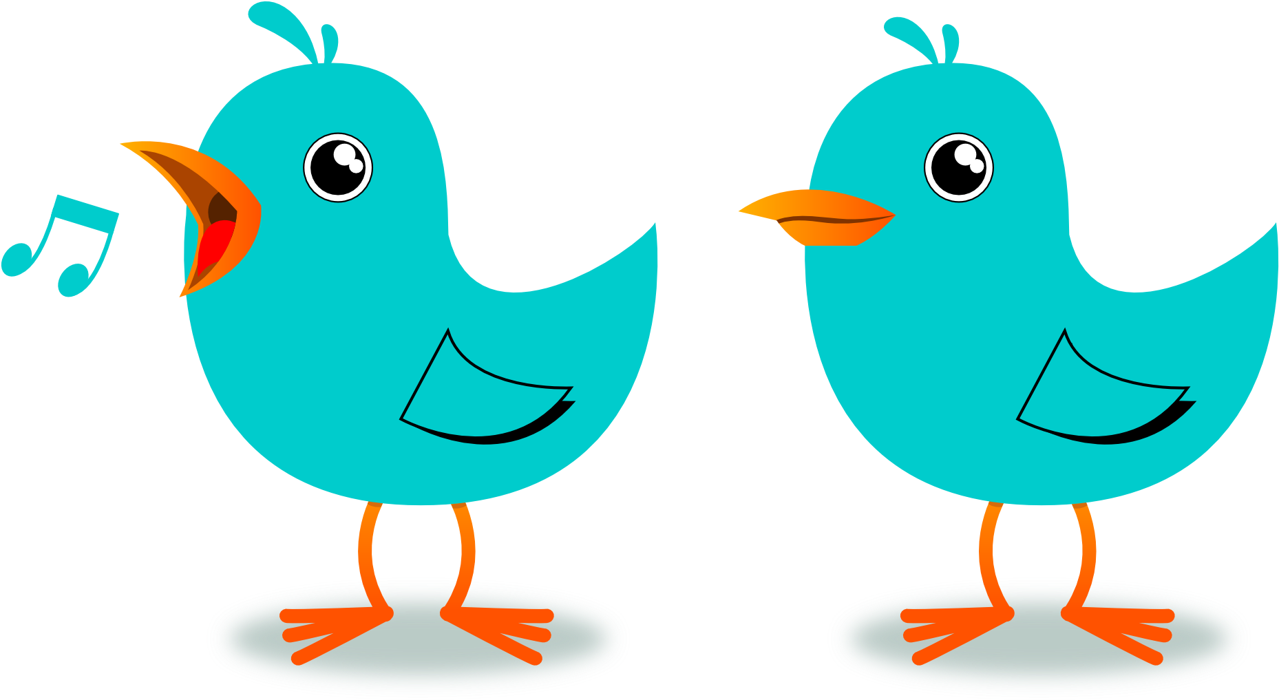 Cute Blue Bird Clip Art Free Birds - Birds Singing Clipart (1979x1072)