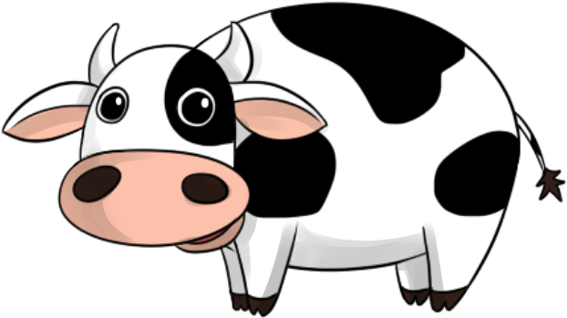 Sea Cow Cliparts - Cartoon Cow With No Background (696x425)