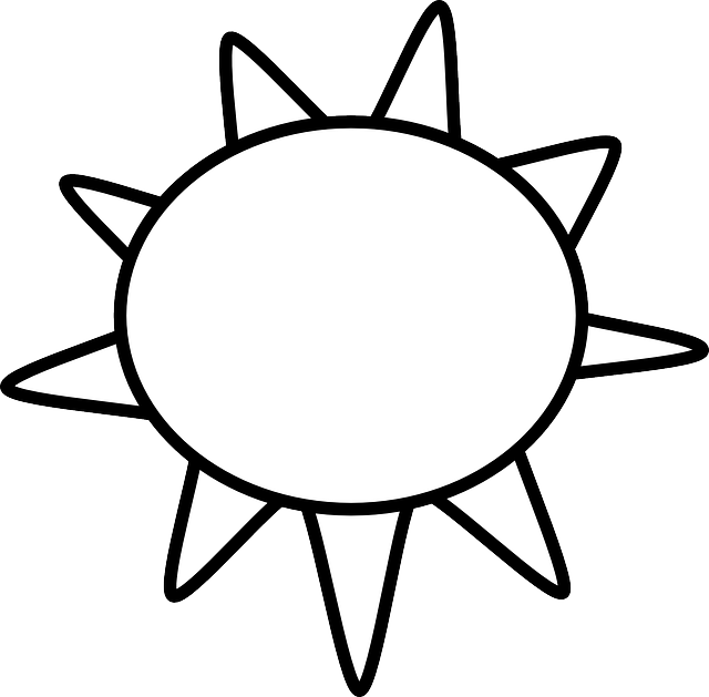 Heat Clipart Matahari - Black And White Sun Clipart (640x629)