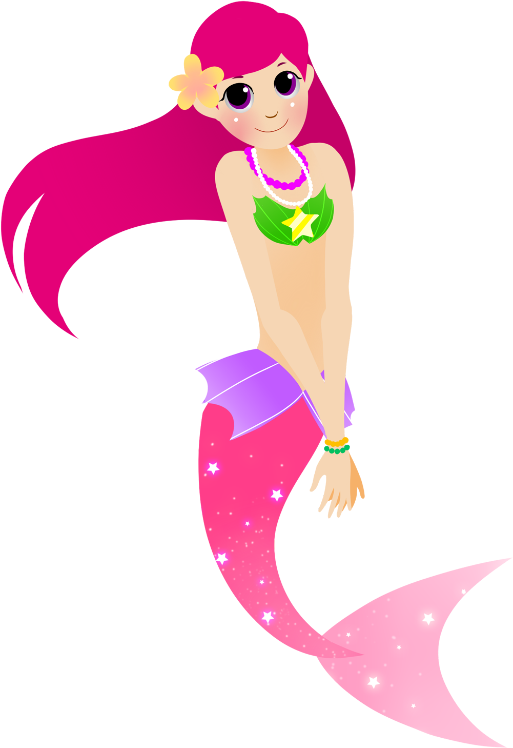 Free Mermaid Clipart Images For You - Pink Mermaid Throw Blanket (1000x1467)