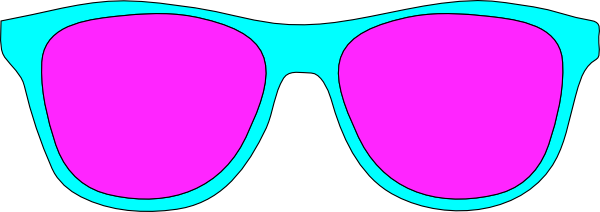 Clip Art Sunglasses Clipart Image - Clip Art Pink Sunglasses (600x212)