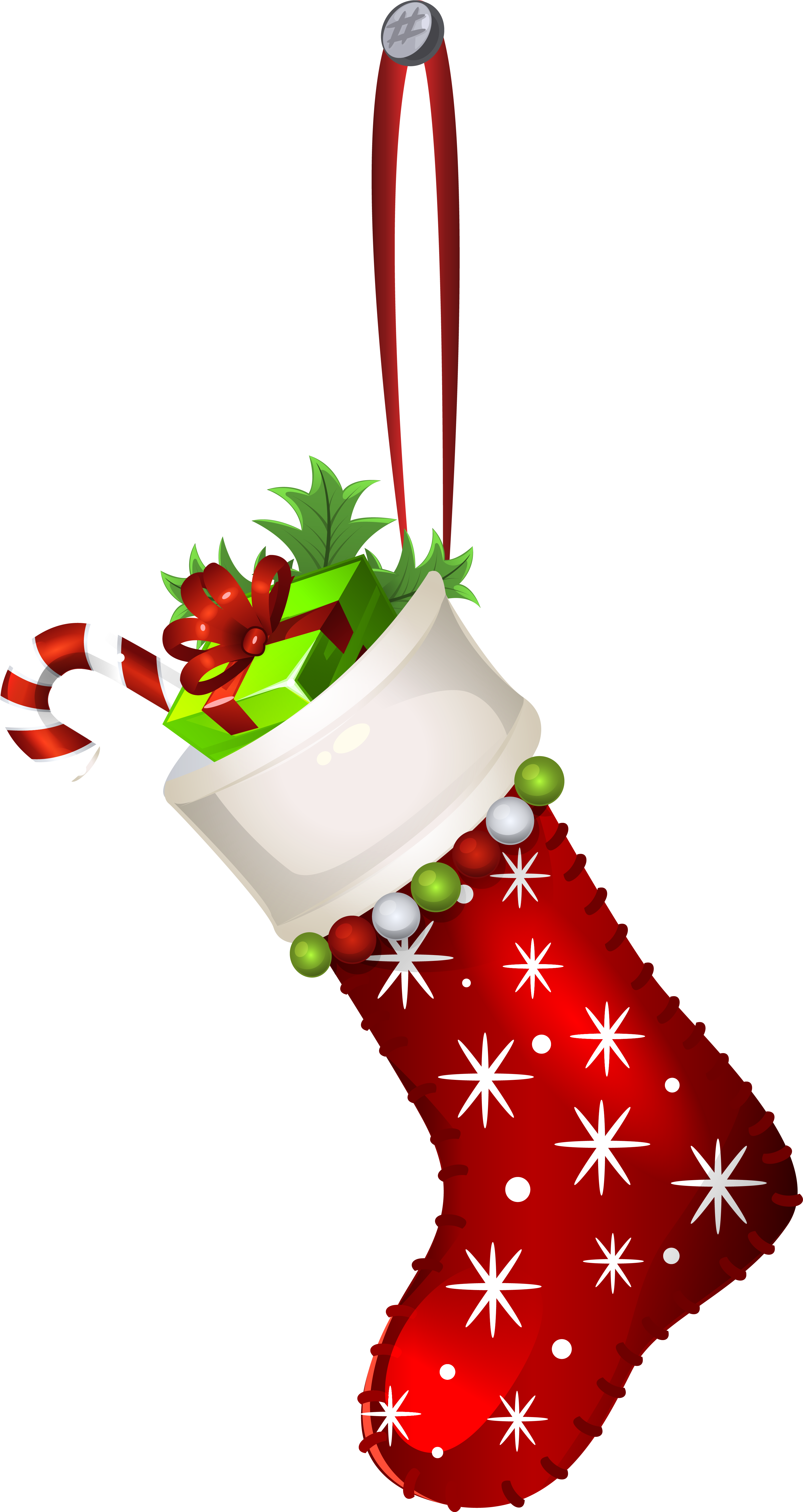 Red Christmas Stocking Transparent Png Clip Art Image - Christmas Stocking Png...