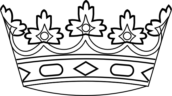 Queen Crown Clip Art Black And White - Clip Art Corona (600x334)