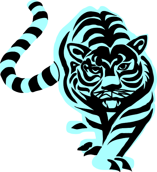 Tiger Clip Art - Tiger Clip Art Blue (540x593)
