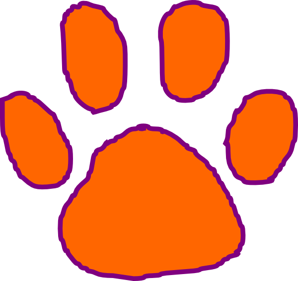 Clemson Tiger Paw Clip Art - Clemson Paw Clip Art (600x567)