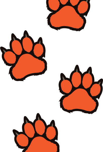 Startling Tiger Paw Print Clip Art Free Prints Clipart - Tiger Paw Coloring Page (409x600)