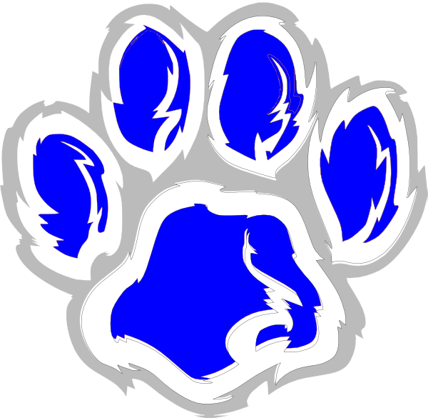 Tiger Svg Clip Arts 600 X 585 Px - Blue Tiger Paw Prints (600x585)