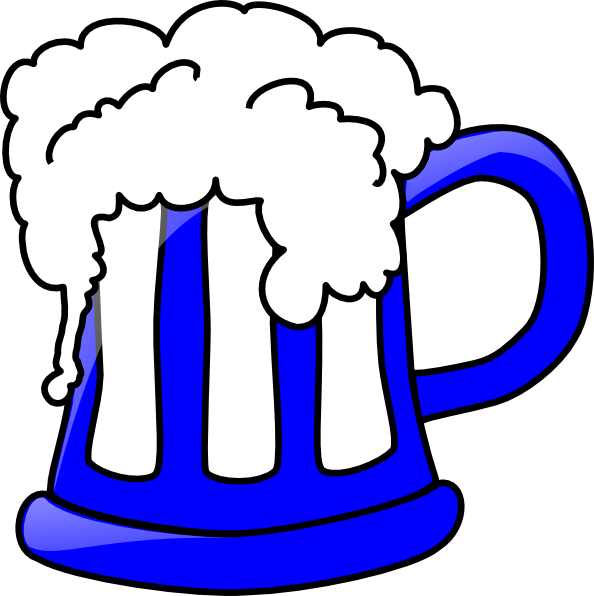 Blue Beer Mug Clip Art At Clker - Beer Clip Art (594x596)