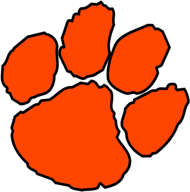 Tiger Paw Stencil - Clemson Tiger Paw Print (720x709)