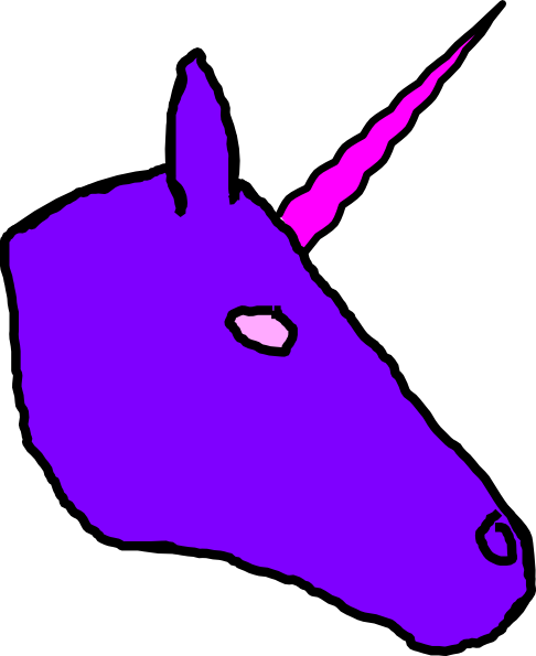 Purple Unicorn Clip Art (486x595)