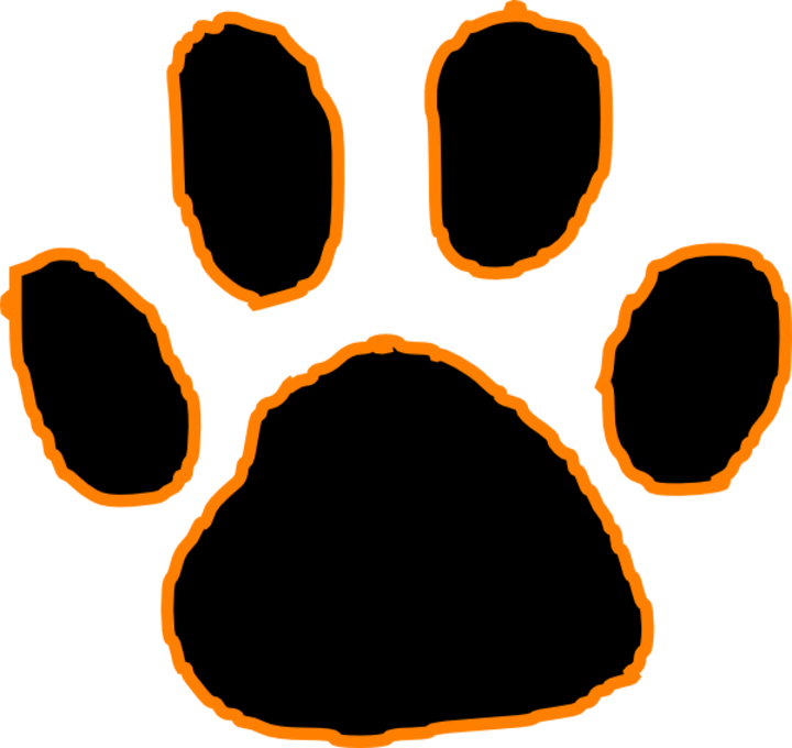 M - Black And Orange Paw Print (720x680)