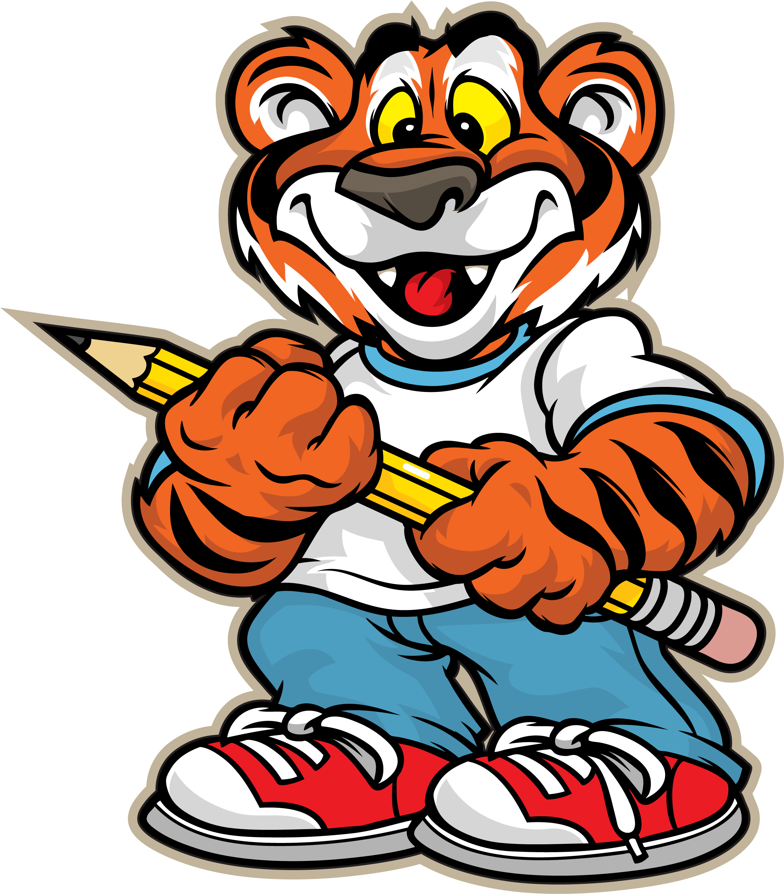 Bessemer City Middle School Tiger Clipart - Tiger At School Clip Art (2550x3300)
