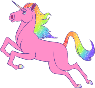 Pink Unicorn Clipart - Розовый Единорог Пнг (400x371)