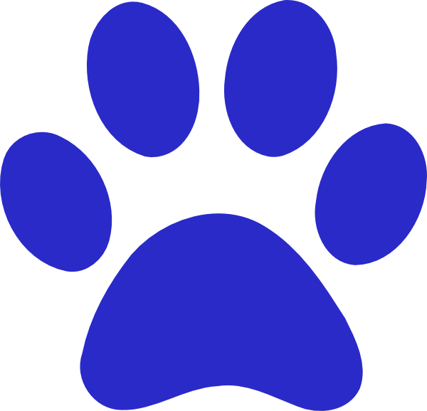 Tiger Clipart Tiger Paw - Logo With Blue Paw Print (600x578)