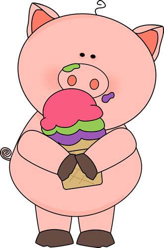 Pig Eating Ice Cream - My Cute Graphics Pig (330x500)