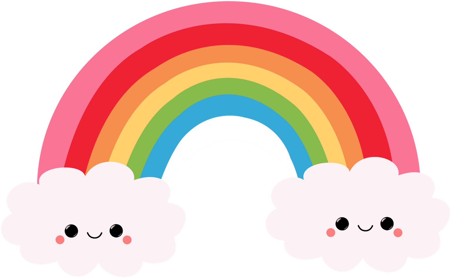 Animation Rainbow Drawing Clip Art - Kawaii Rainbow (1600x1548)
