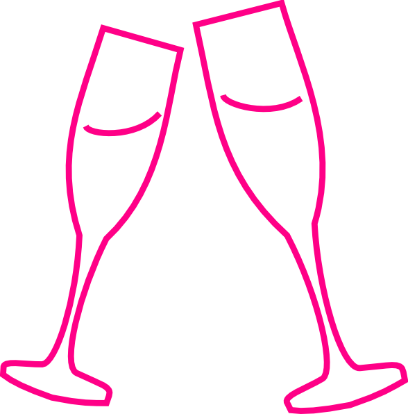 Wedding Beer Mugs Clip Art - Pink Champagne Glass Clip Art (588x596)