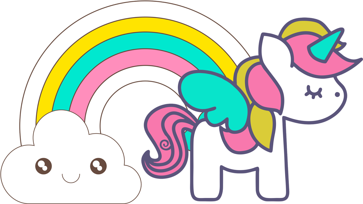 Unicorn Clipart 005 - Marcapáginas Unicornio Para Imprimir (1600x988)