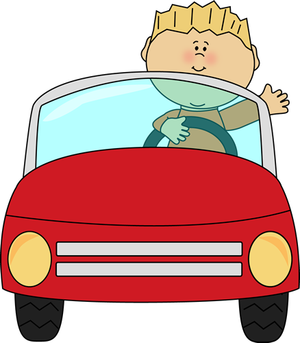 Boy Driving A Car - Driving Clipart (438x500)