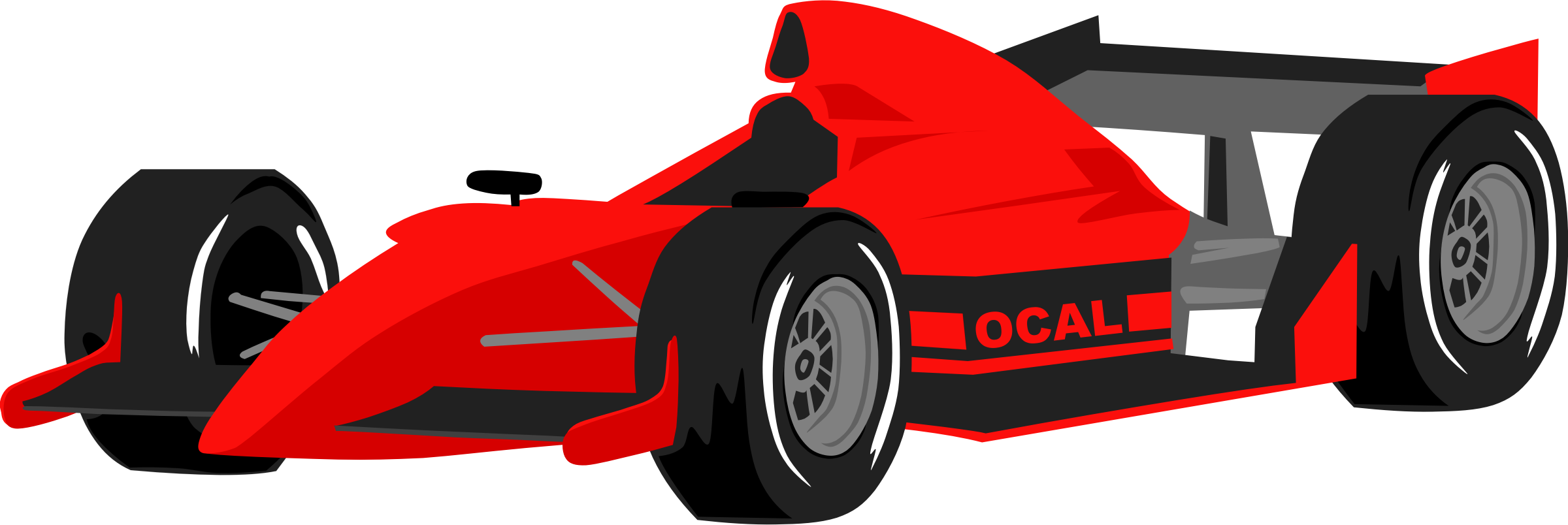 Free Vector Formula One Car Clip Art - Formula 1 Clipart (2400x804)