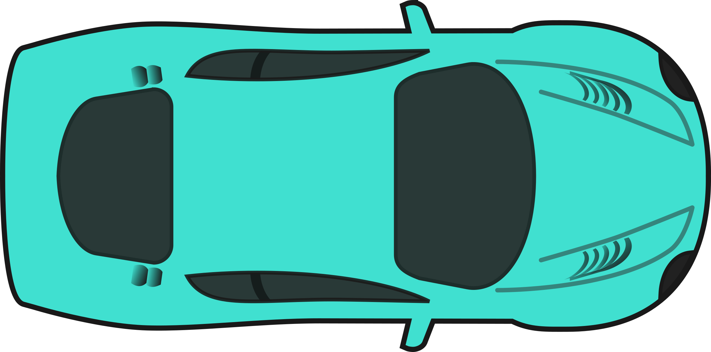 Big Image - Clipart Car Top View (2400x1190)