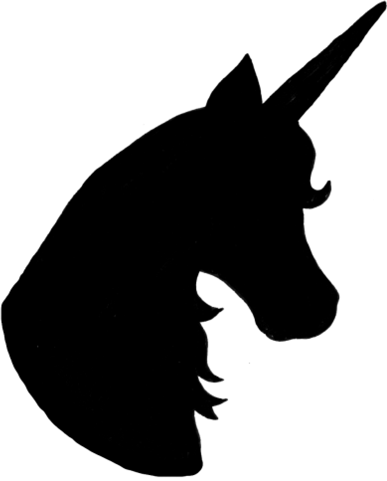 Unicorn Silhouette Head Wave Clipart - Unicorn Head Png (1024x1024)