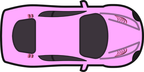 Cars Clip Art - Pink Car Top View (600x302)