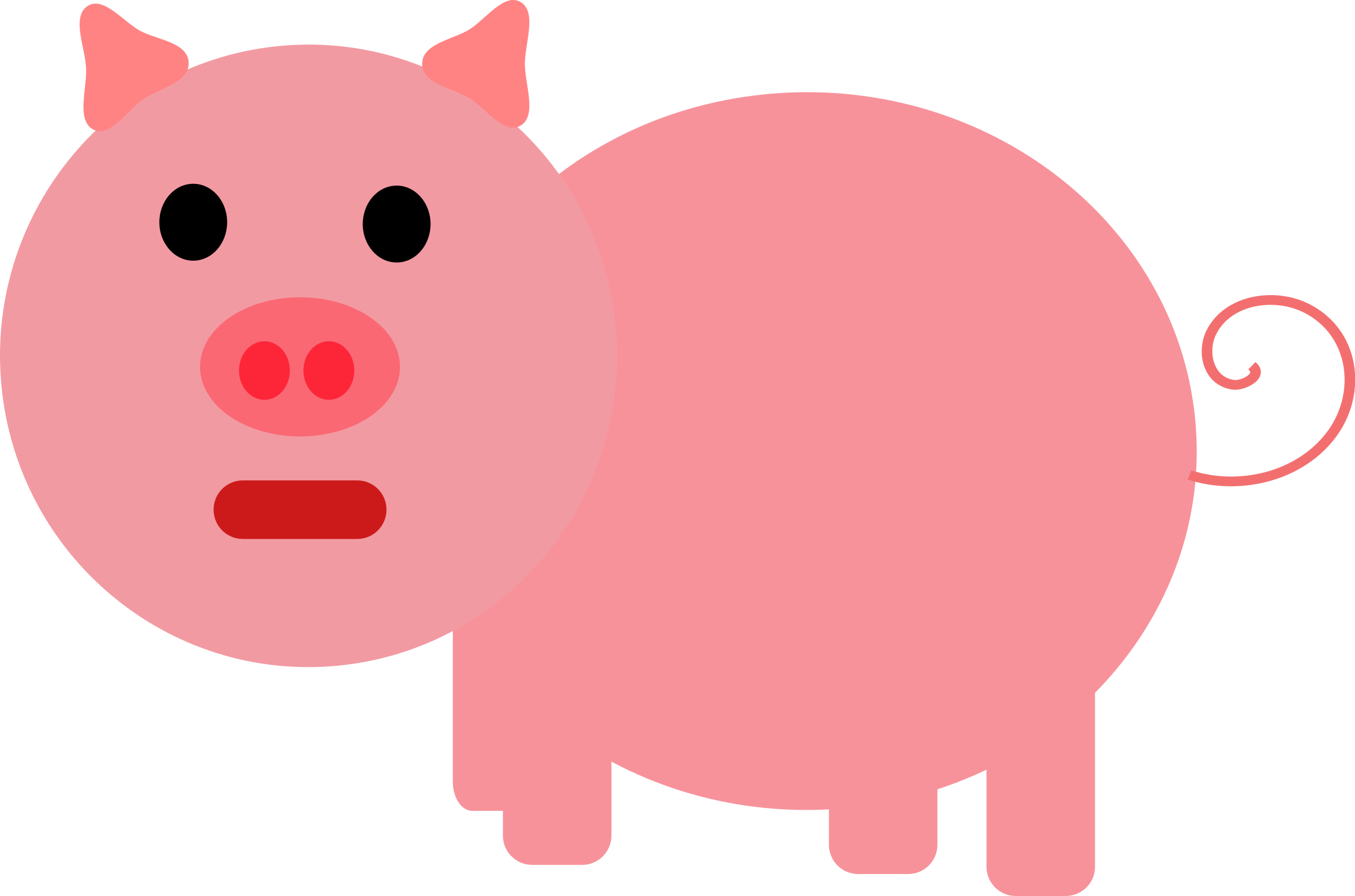 Pink Pig - Pig Clip Art (2400x1588)