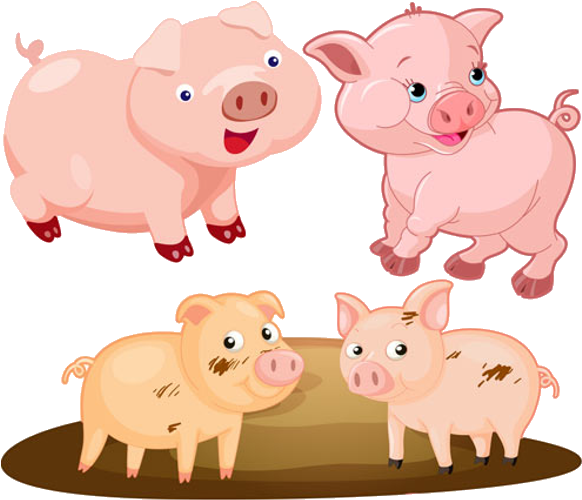 Funny Pink Cartoon Pigs Clip Art Images - Clip Art (600x600)