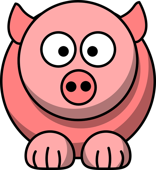 Round Pig - Custom Pink Pig Cartoon Mousepad (1790x2400)