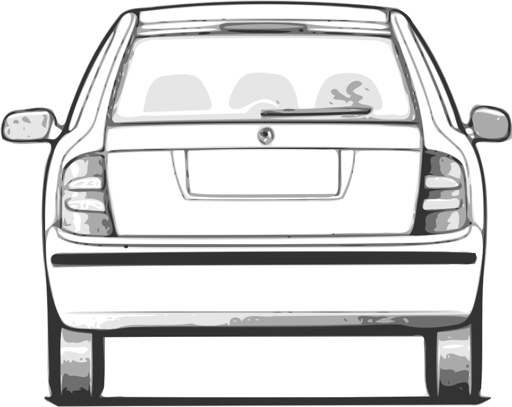 Fabia Car Back View Clip Art - Car Back View Clipart (1000x795)