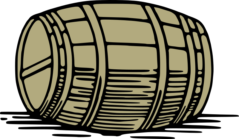 Barrel Wooden Keg Cask Wine Whiskey Beer A - Wine Barrel Clip Art (800x467)