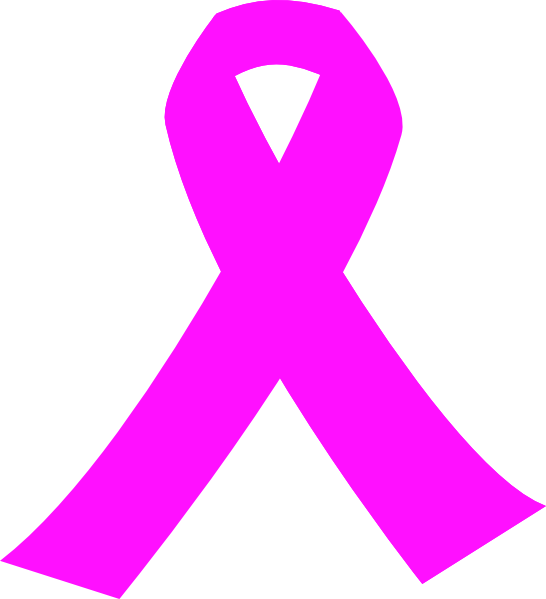 Pink Ribbon Vector - Pink Breast Cancer Ribbon Clipart (546x599)