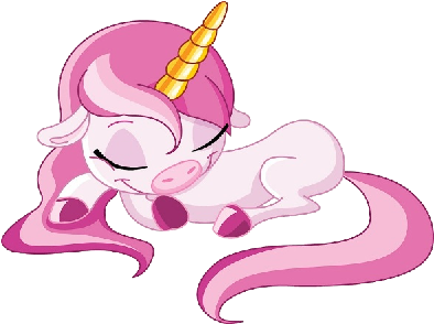 Unicorn Cartoon Animal Images Clipart - Unicórnio Dormindo (400x400)