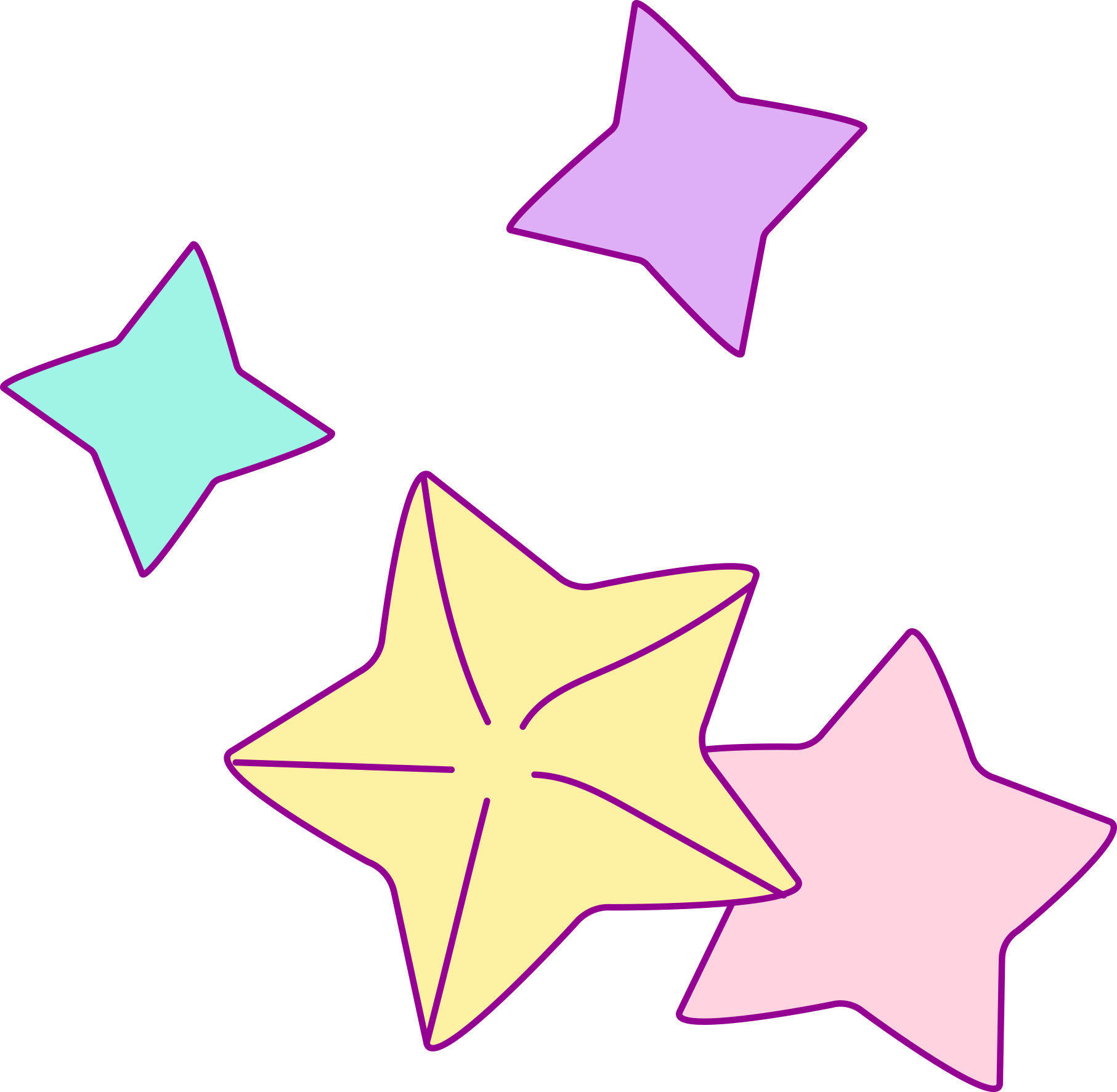 Free Hand Drawn Unicorn Clip Art - Star (1813x1773)