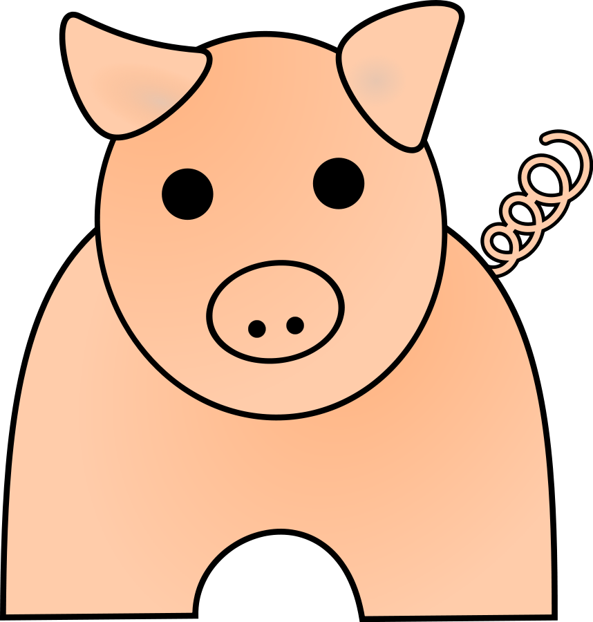 Pig Large 900pixel Clipart, Pig Design - Pig Clip Art (858x900)