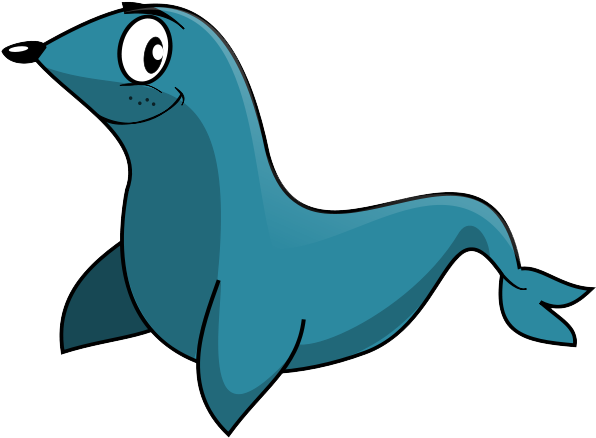Seal Clip Art - Blue Seal Clipart (640x480)