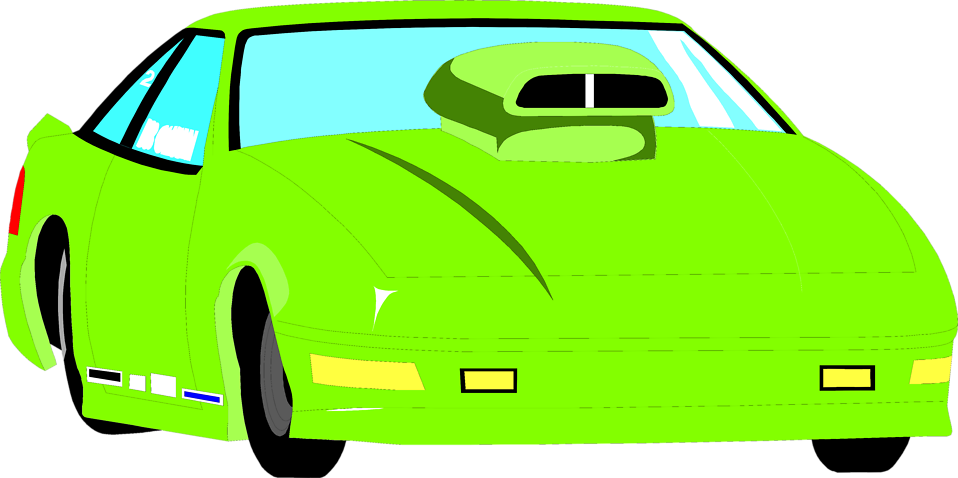 Car - Green Racecar Clipart (958x478)