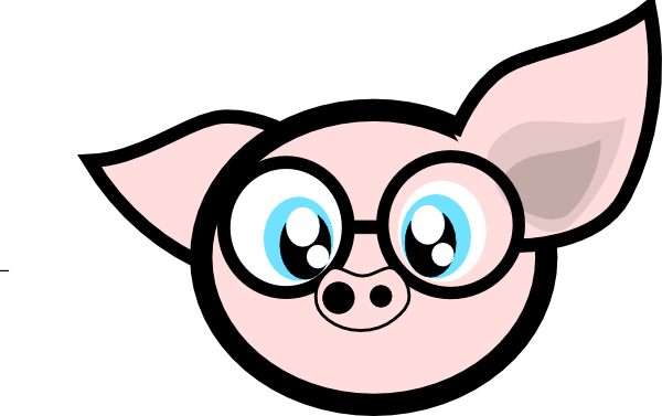 Pig With Glasses Clip Art - Animated Pig With Glasses (600x377)