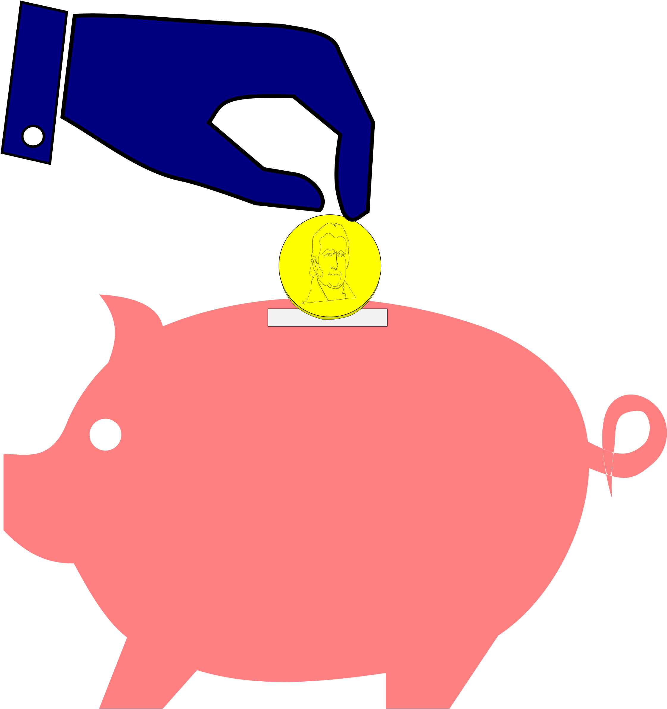 Bank Clipart Microsoft Clip Art Of 3 Clipartwork - Free Piggy Bank Clipart (2289x2400)