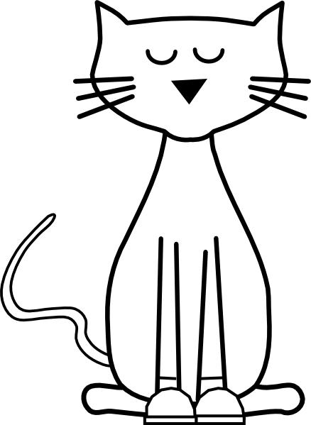 Outline Of A Cartoon Cat (438x599)