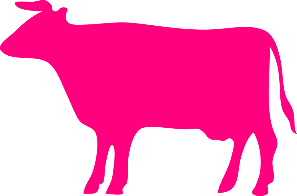 Pink Cow Clipart Collection - Cow Silhouette (960x634)