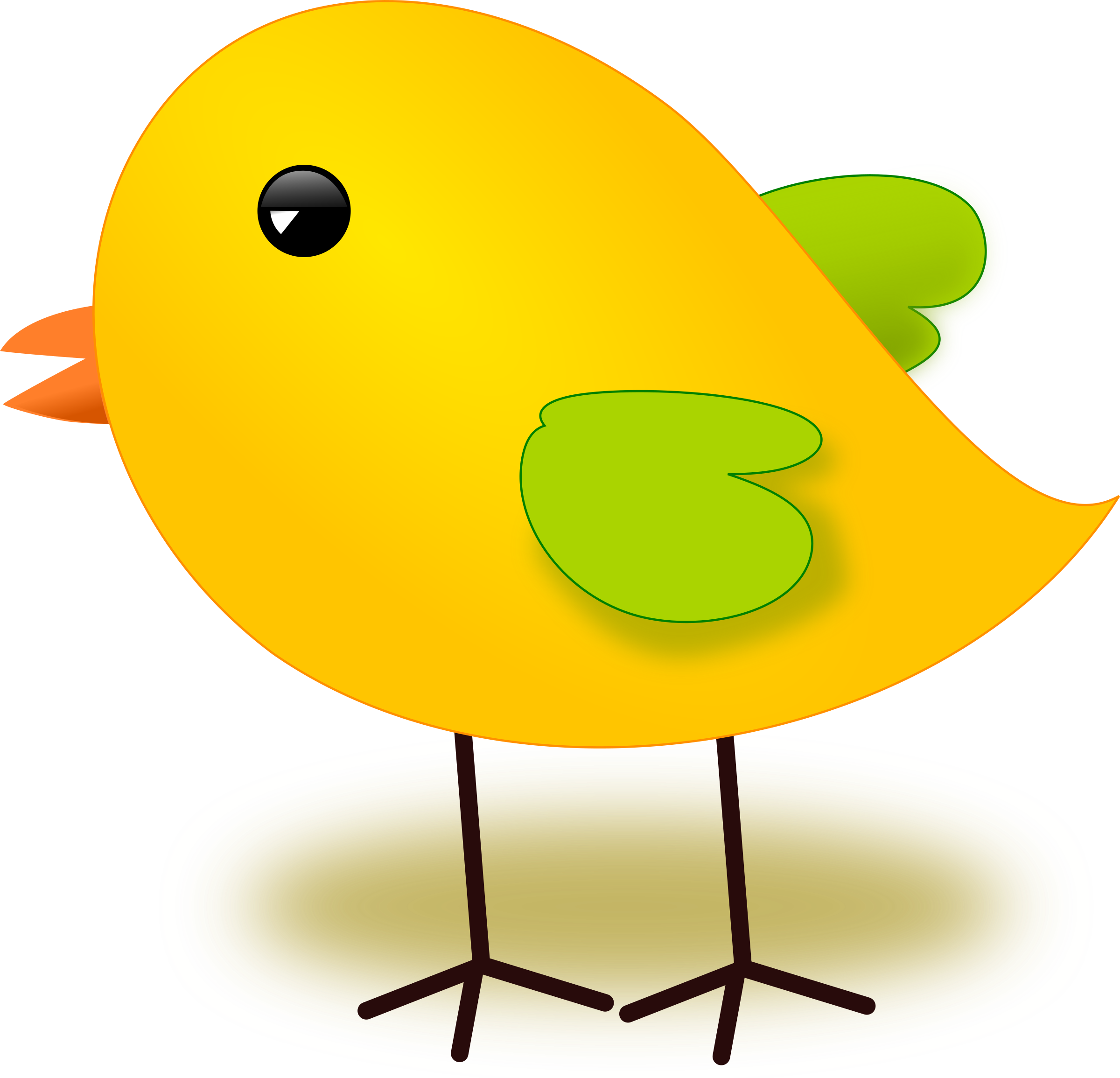 Brds Clipart Chicken Pencil And In Color Brds Clipart - Yellow Chick Queen Duvet (2400x2310)