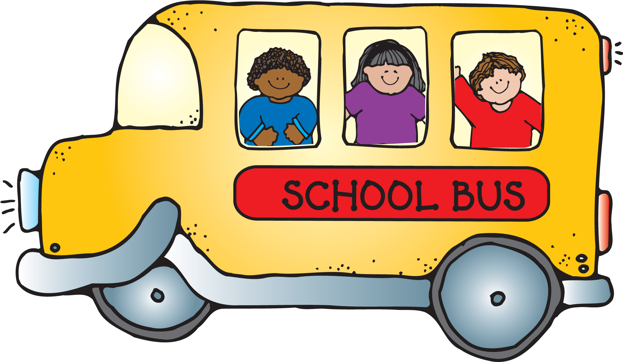 School Bus With Children Png Clipart - School Supplies Clipart (1983x1167)